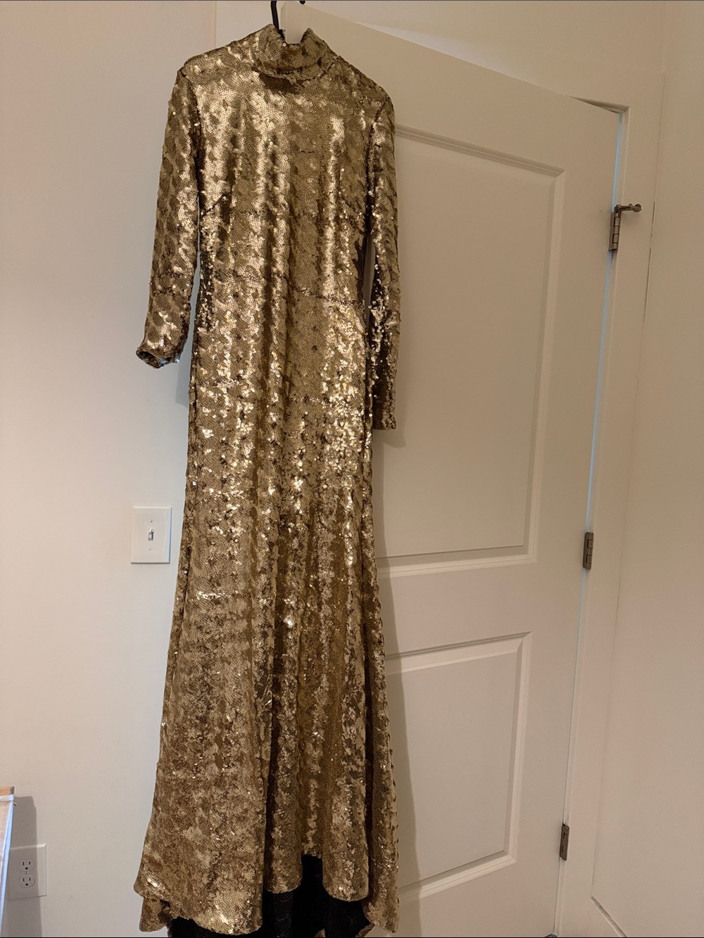AKIRA Gold Sequin Maxi Dress